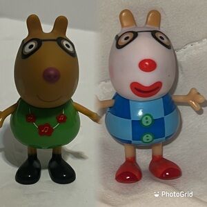 Peppa Pig Pedro Pony Clown And Pedro Pony Green Shirt 2.5 Inch Figure Lot Of 2